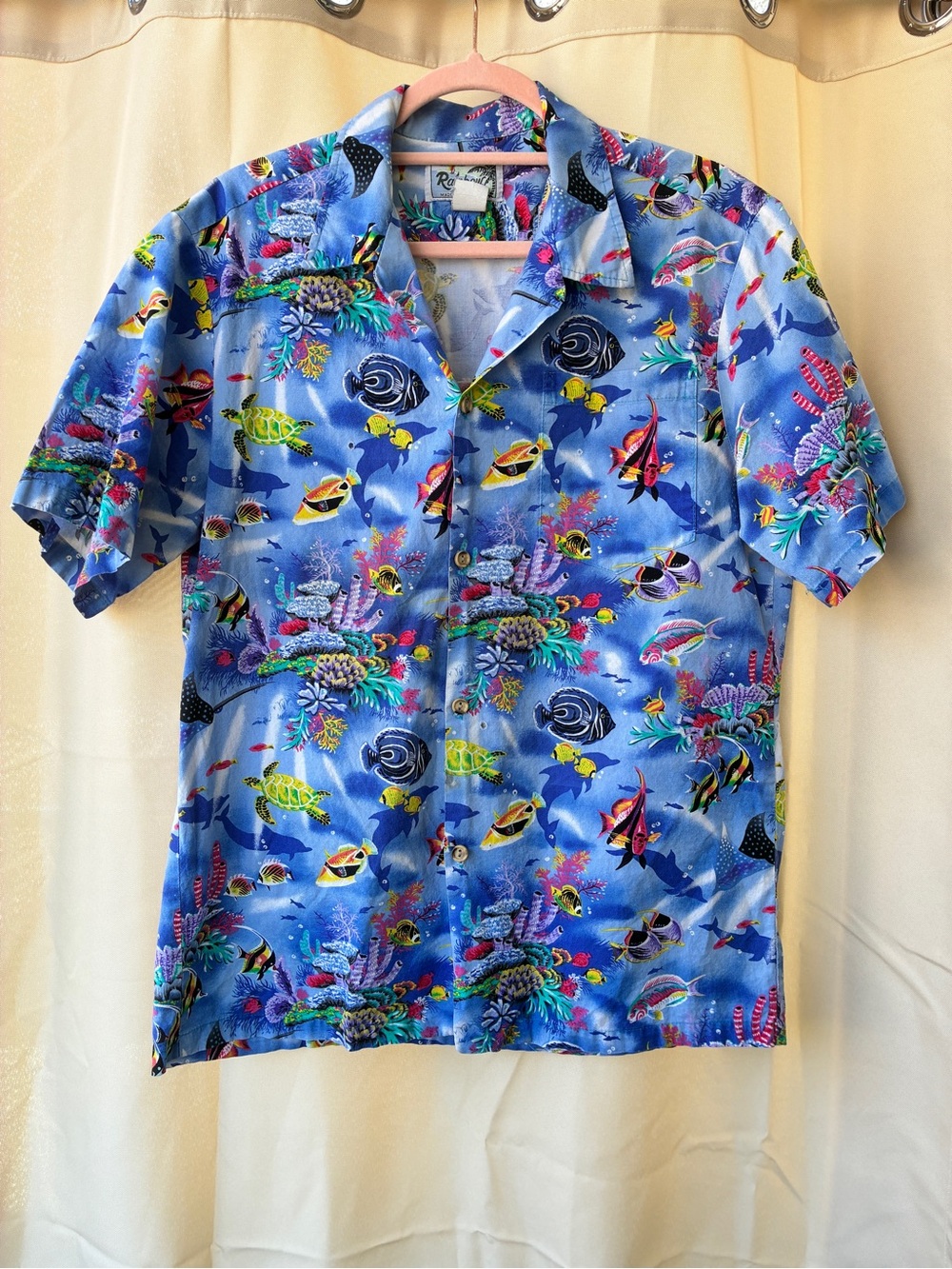 Vintage Rainbow Hawaii Tropical Fish Hawaiian Shirt Made in Hawaii
